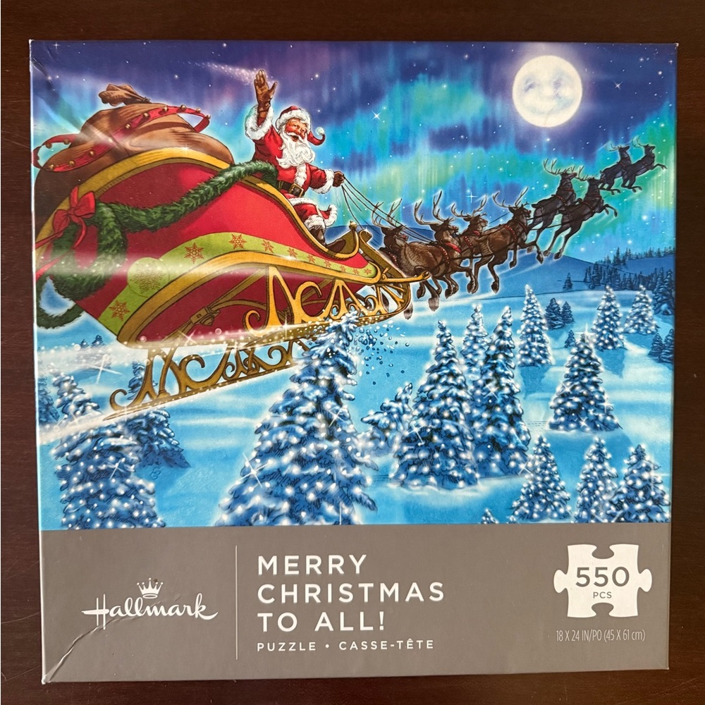New In Box, Never Opened, Hallmark Merry Christmas To All Puzzle 550 Pieces